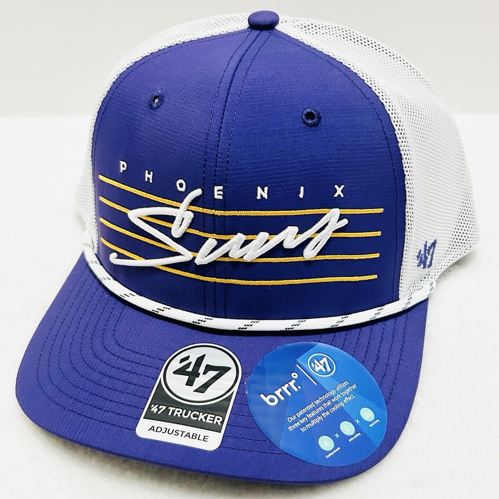 '47 Brand Phoenix Suns Downburst Trucker Hat Cap Adjustable Snap Purple NBA